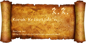 Korok Krisztián névjegykártya