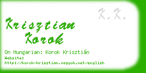 krisztian korok business card